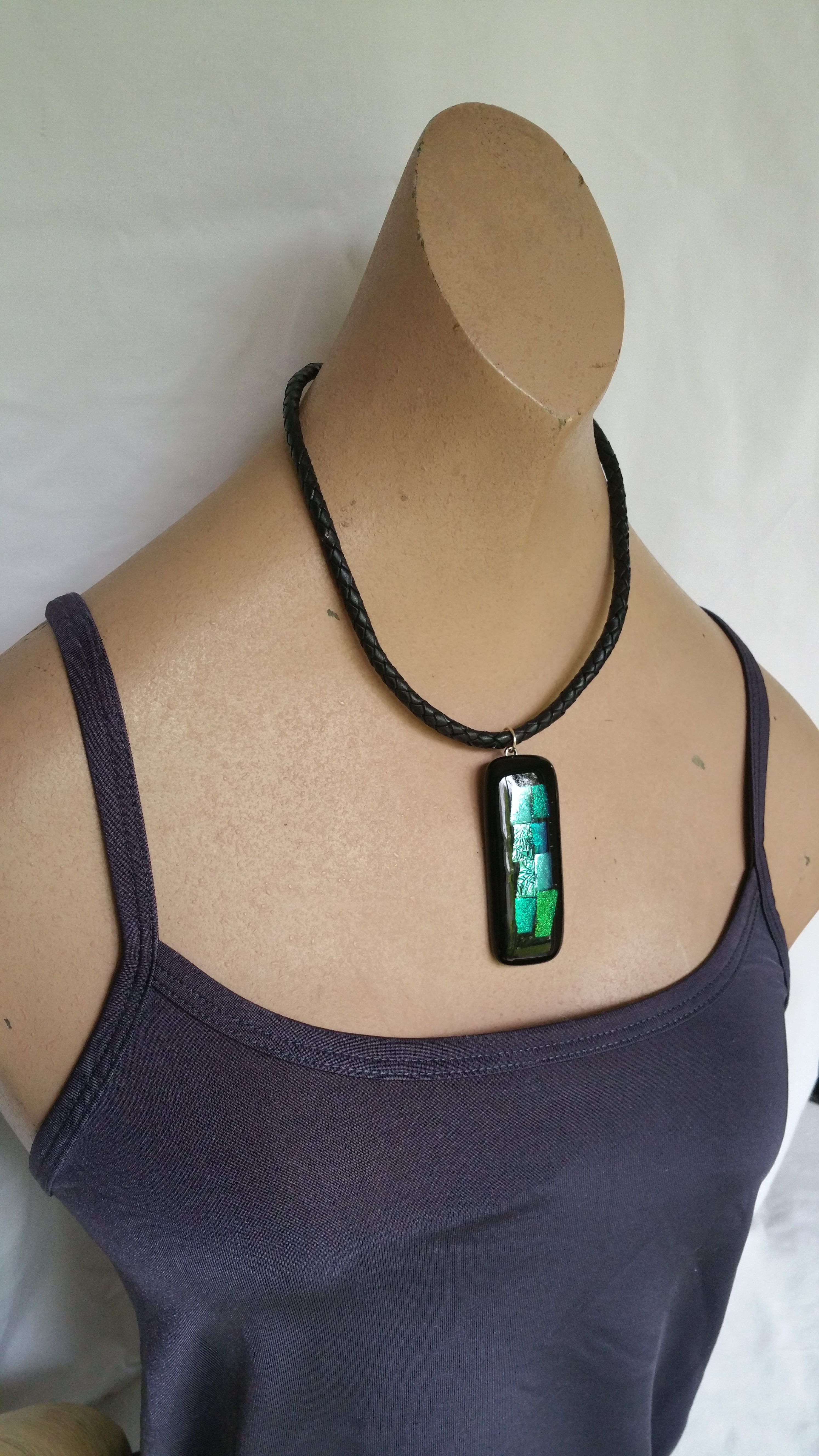 Long fused glass pendant - Image 2