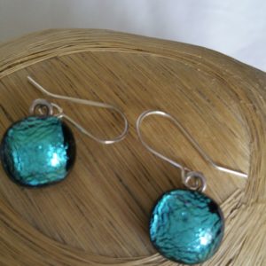 small fused glass earring