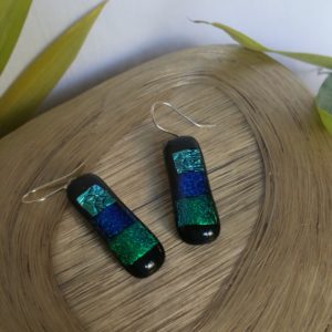 long fused glass earrings