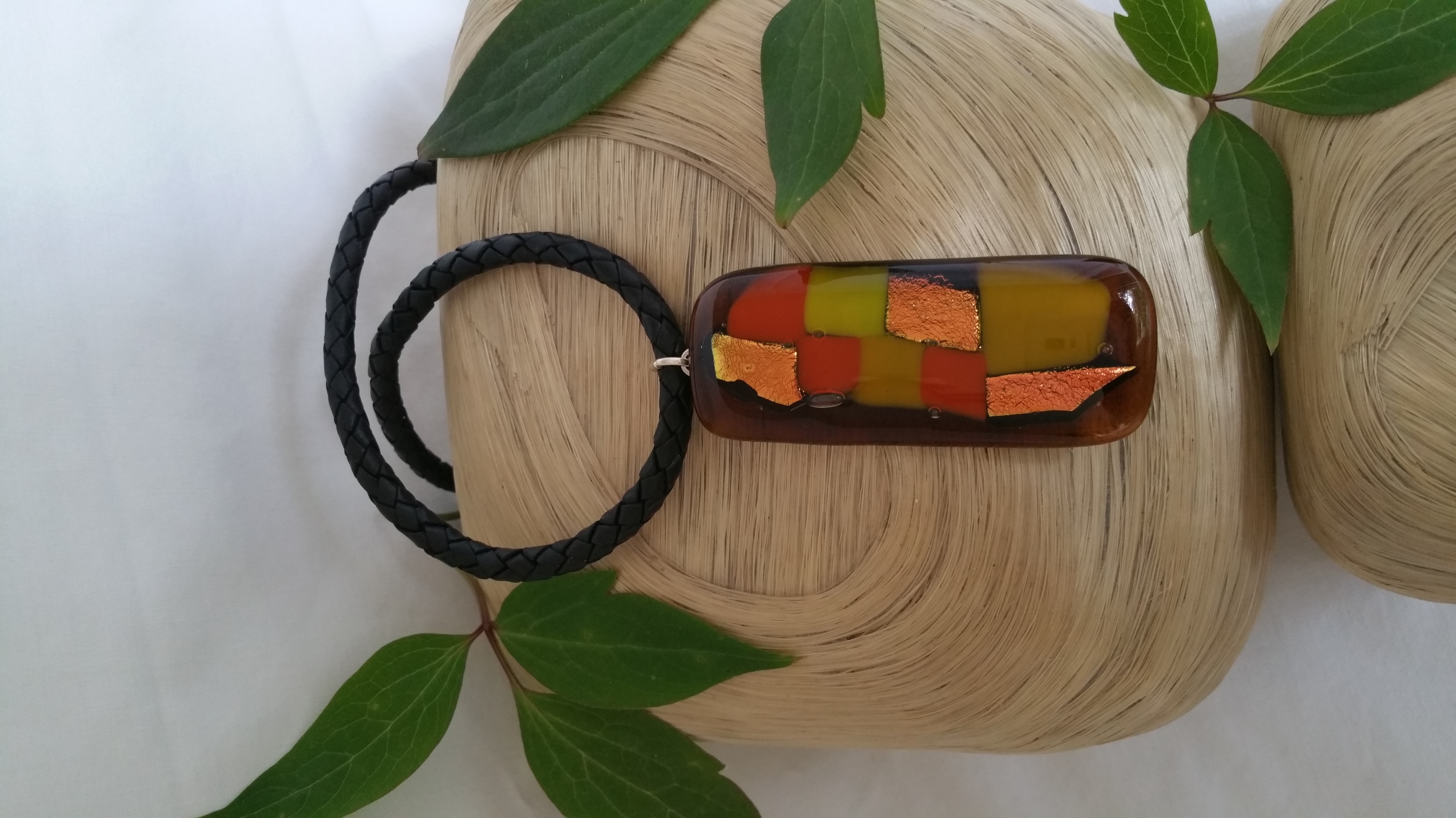 Long fused glass pendant - Image 7