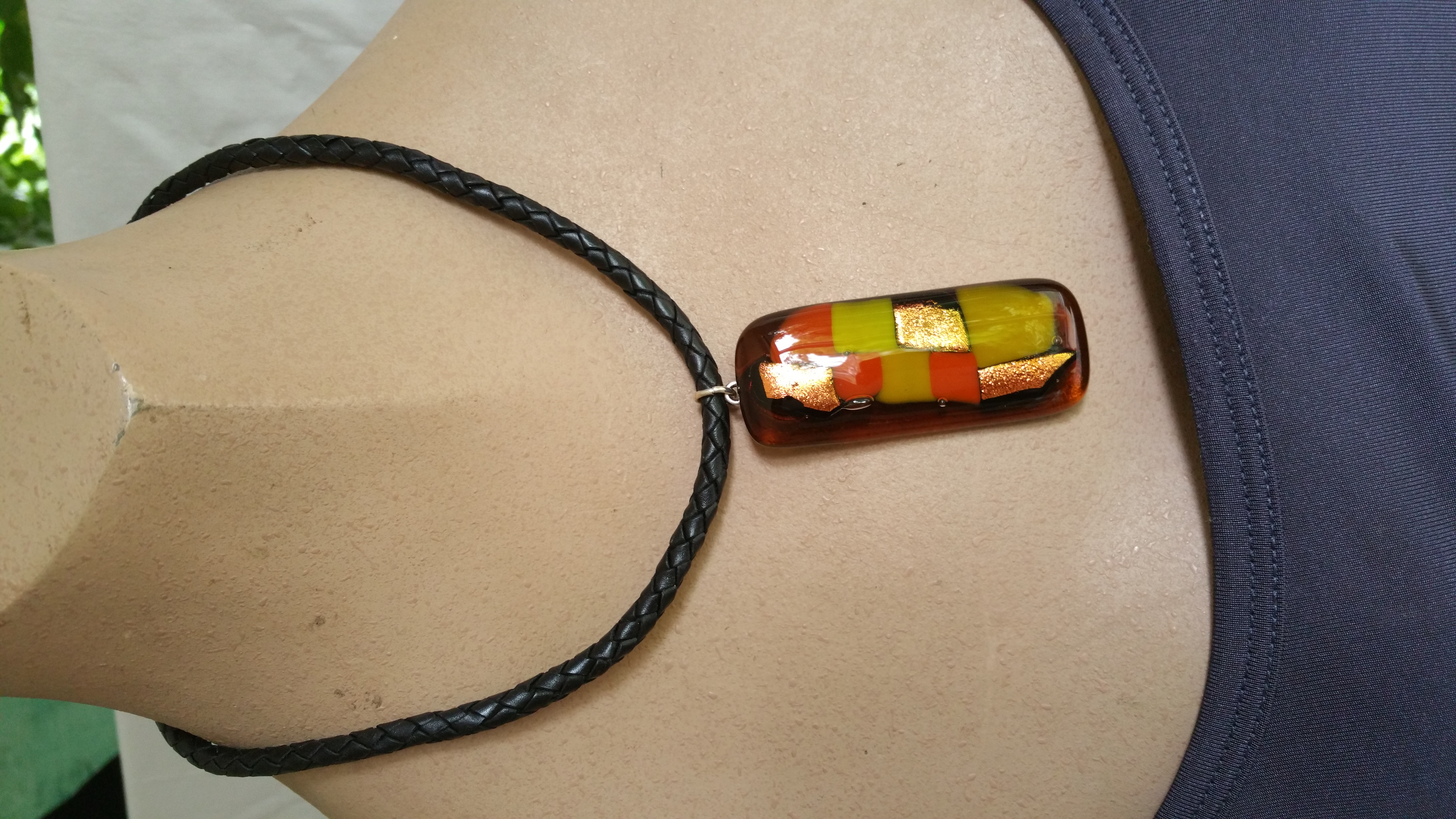 Long fused glass pendant - Image 6