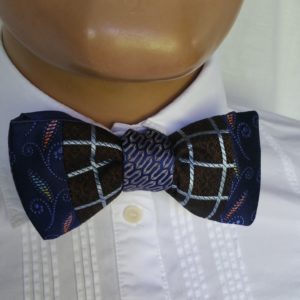 Blue/brown mix bowtie
