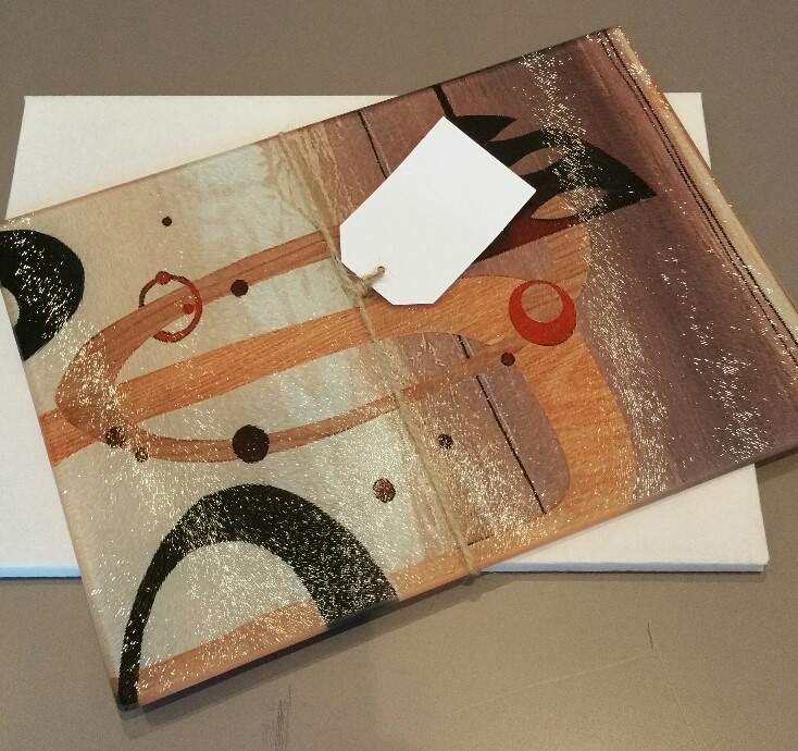 Glass Worktop Savers/ Chopping boards 'Champagne sunset' - Image 3
