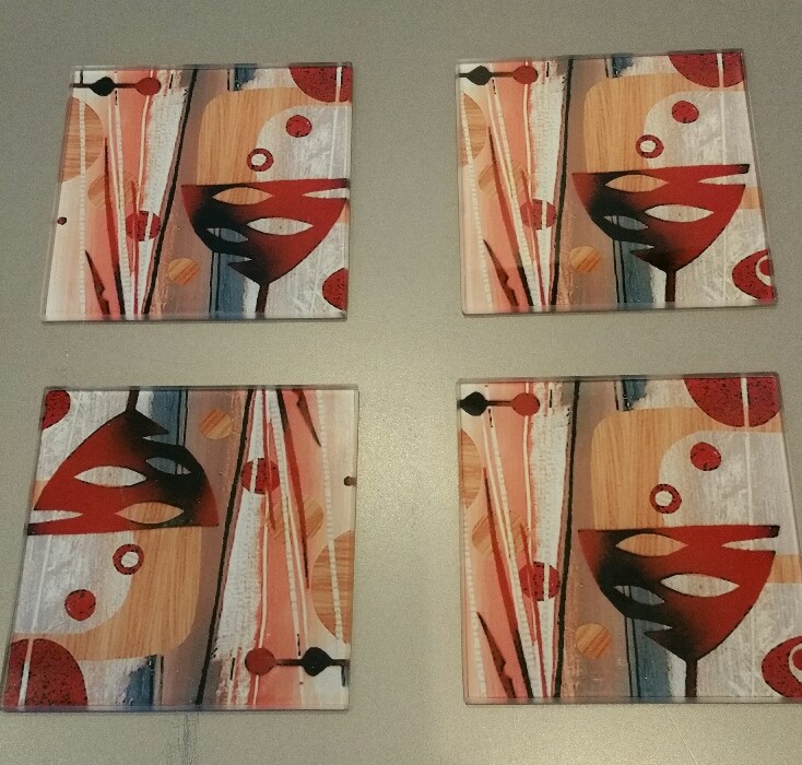 Glass Worktop Savers/ Chopping boards 'Champagne sunset' - Image 2