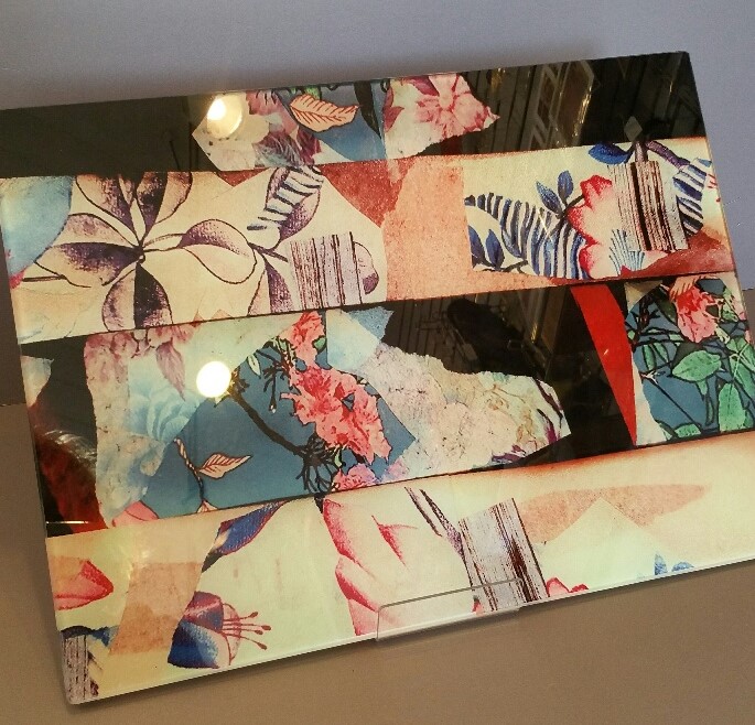 Glass worktopsavers / chopping boards 'Japanese collage' - Image 2