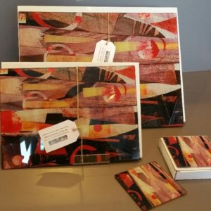 Glass worktop savers / chopping boards 'Autumn collage'